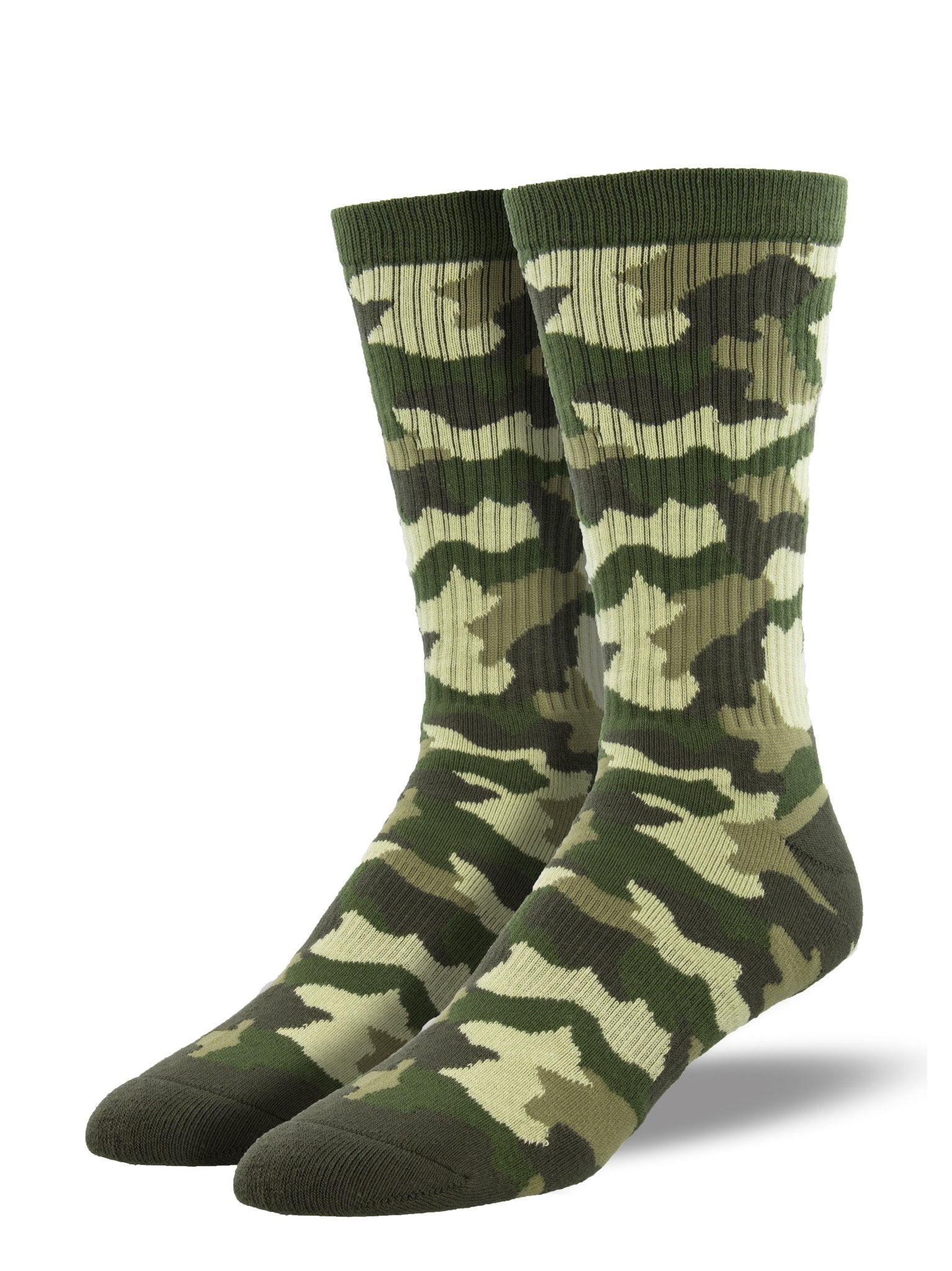 Green Camo Athletic Socks