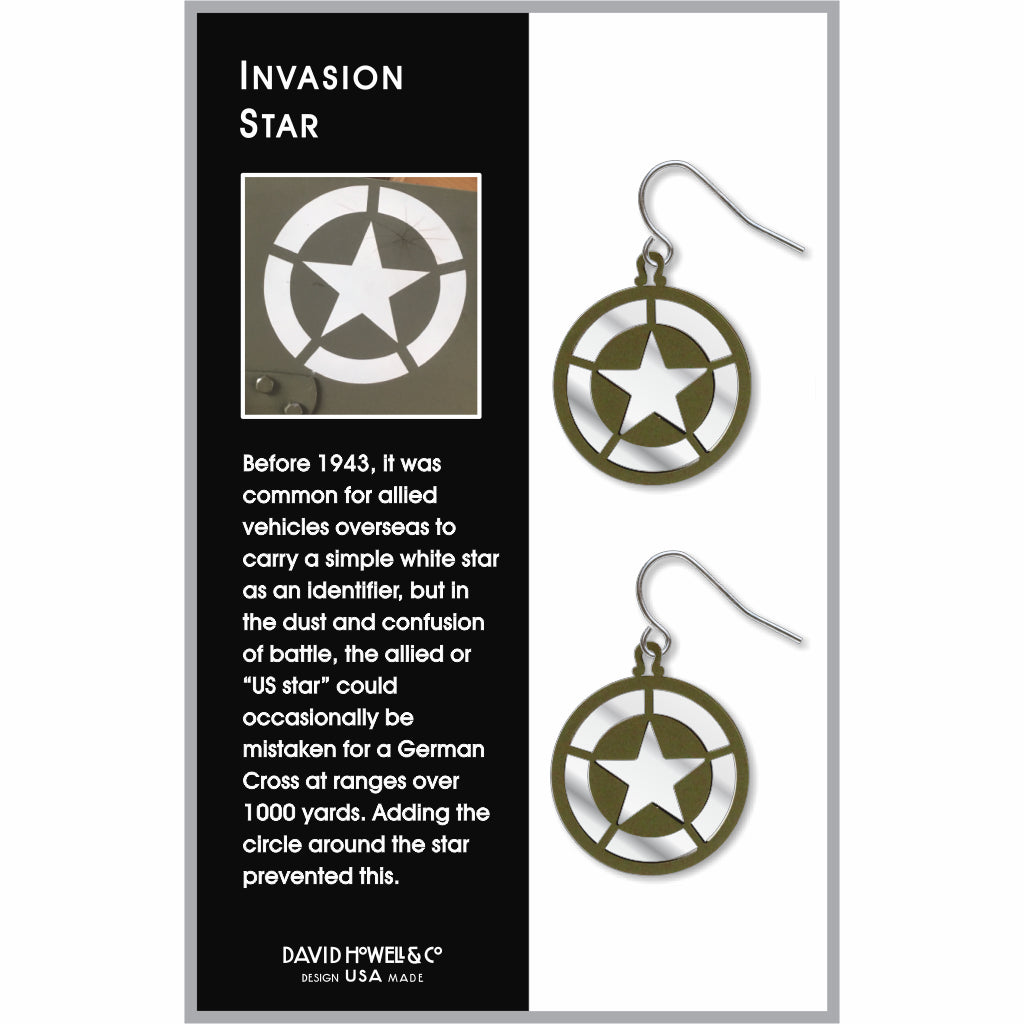 WW II Invasion Star Earrings