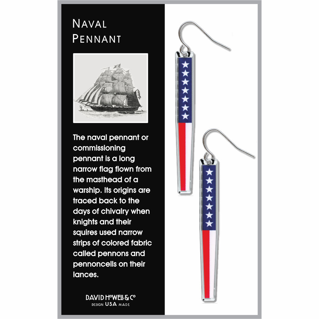 Naval Pennant Flag Earrings