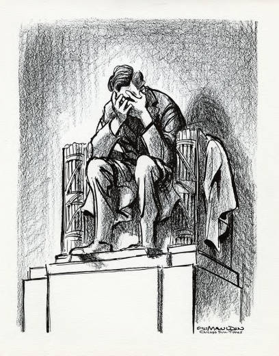 Limited Edition Print of Weeping Lincoln by Bill Mauldin