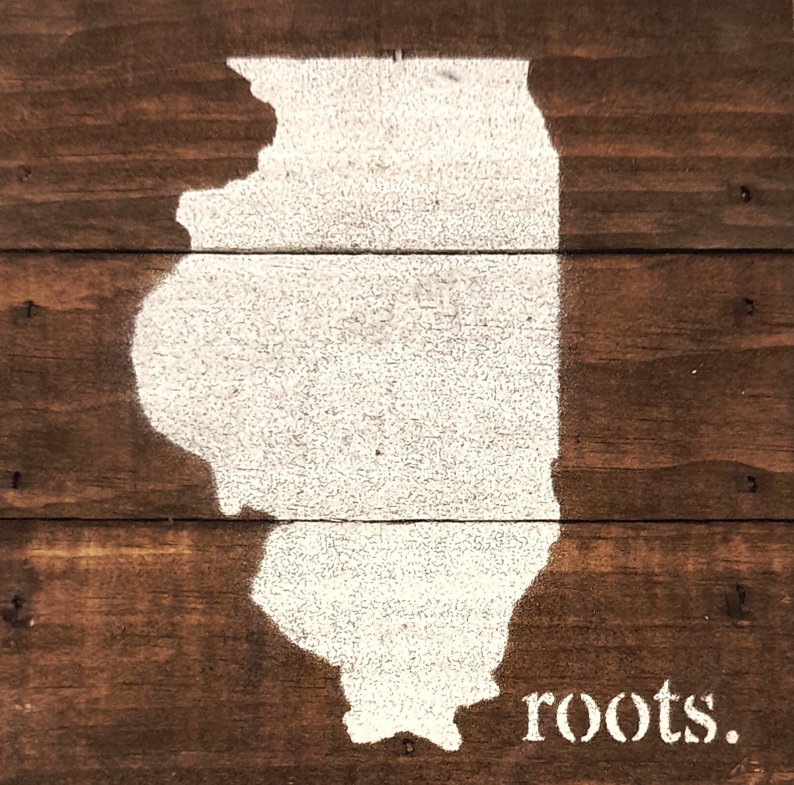 Illinois State Roots Sign - 6"x6" Reclaimed Wood Sign