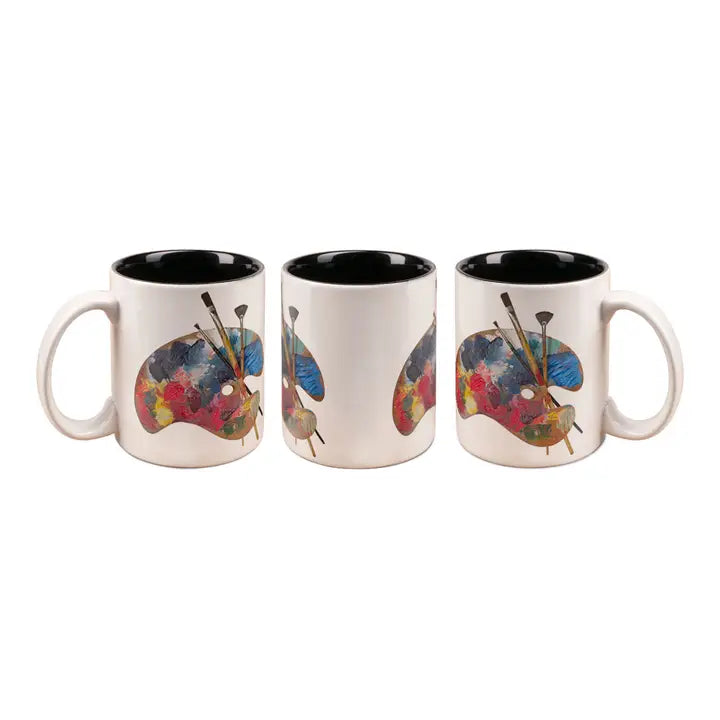 Paint Palette with Brushes Mug