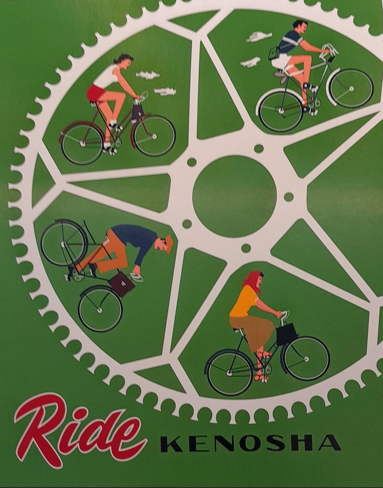 11" X 14" Ride Kenosha Bicycle Wheel Print