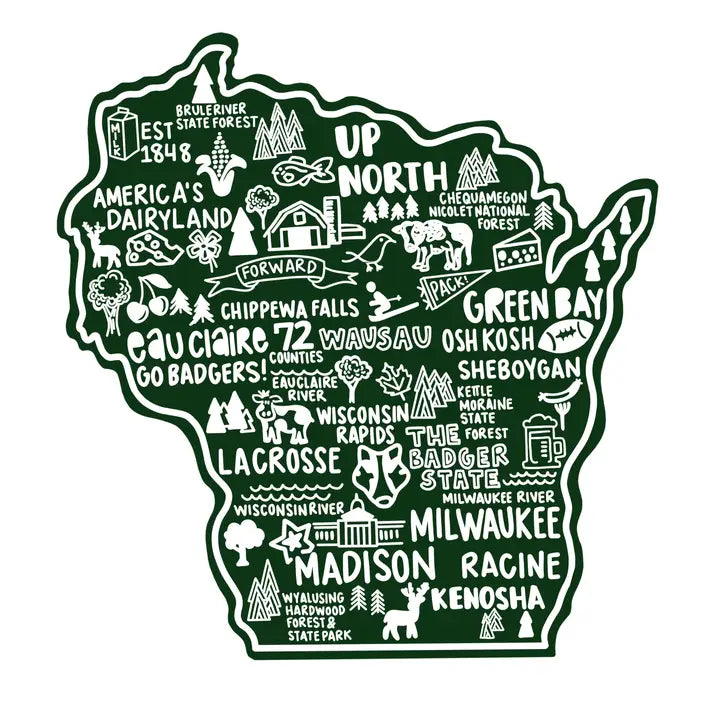 Wisconsin Map Sticker