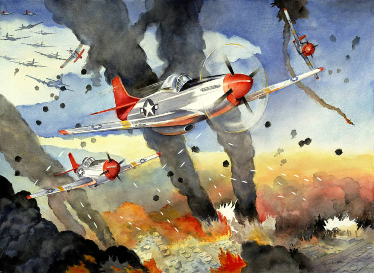 Red Tails escorting the B17s