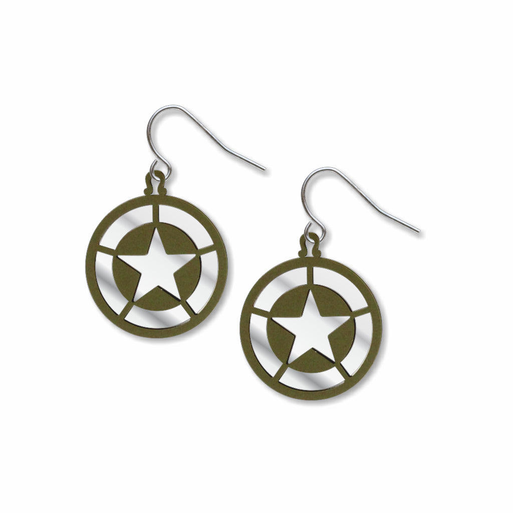 WW II Invasion Star Earrings