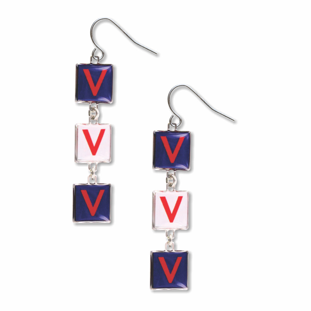 WWII Victory Quilt Earrings